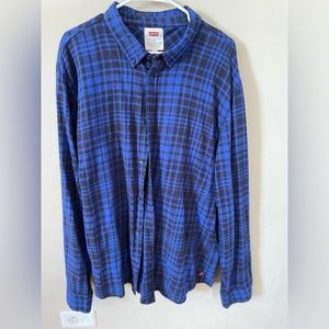 Levi button up plaid shirt size XXL